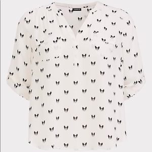 Torrid Boston Terrier Pullover Blouse Size 1
